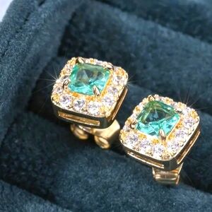⁹NORDSTROM CUBIC ZIRCONIA AQUA / CLEAR STONES EARRINGS NWOT